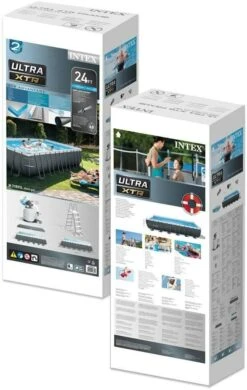 Intex 24ft X 12ft X 52" Ultra XTR Frame Pool Set With Filter Pump – Rectangular – Collection Only -Swimming Pool Supplies 26364 box