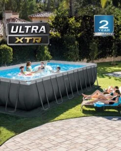 Intex 24ft X 12ft X 52" Ultra XTR Frame Pool Set With Filter Pump – Rectangular – Collection Only -Swimming Pool Supplies 26364 inuse warranty