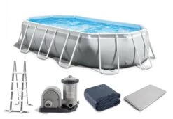 Intex 16ft 6" X 9ft X 48" Prism Frame Pool Set With Filter Pump – Oval - Collection Only