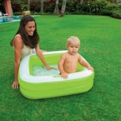 Intex Inflatable Play Box Pool - Green (1 - 3 Years) -Swimming Pool Supplies 57100npg inflatable play box pool green 2