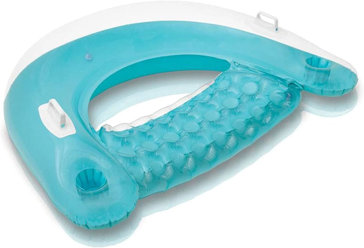 Intex Inflatable Pool Lounger | Sit' N Float - Teal (58" X 39") 1 Intex Inflatable Pool Lounger | Sit' N Float - Teal (58" X 39")