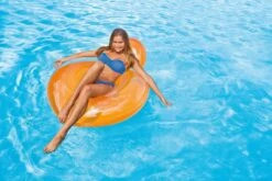 Intex Pool Float | Inflatable Pillow-Back Lounger - Orange (54" X 48") -Swimming Pool Supplies 58889euo orange 3