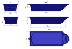 Fibreglass Pool Manhattan 27'6" X 10'6" Complete Kit (Pastel Colour) -Swimming Pool Supplies 7012292p manhattan fibreglass pool dimension drawings