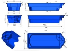 Fibreglass Pool Soho 25'3" X 10'6" Complete Kit (Pastel Colour) -Swimming Pool Supplies 7012293p soho fibreglass pool dimension drawings