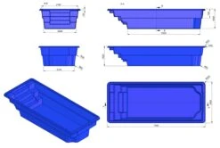 Fibreglass Pool Aspen 24'7" X 10'4" Complete Kit (Metallic Finish) -Swimming Pool Supplies 7014743m aspen fibreglass pool dimension drawings