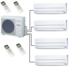 Fujitsu AOYG30KBTA4 Outdoor Unit - 4 Indoor Wall Units