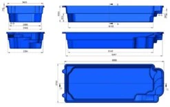 Fibreglass Pool Houston 31'2" X 12'4" Complete Kit (Metallic Finish) -Swimming Pool Supplies houstonm fibreglass pool dimension drawings