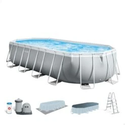 Intex 20ft X 10ft X 48" Prism Frame Pool Set With Filter Pump – Oval – Collection Only