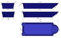 Fibreglass Pool Itaka 33' X 12'2" Complete Kit (Metallic Finish) -Swimming Pool Supplies itakam fibreglass pool dimension drawings