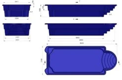 Fibreglass Pool Korsyka 29'6" X 12'2" Complete Kit (Metallic Finish) 20 Fibreglass Pool Korsyka 29'6" X 12'2" Complete Kit (Metallic Finish) -Swimming Pool Supplies korsykam fibreglass pool dimension drawings