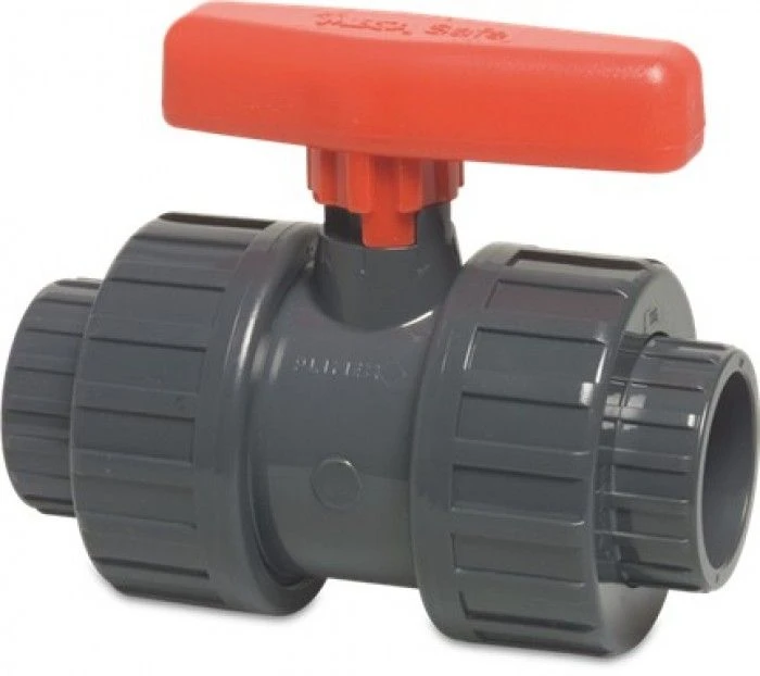 Mega Ball Valve With Double Union PVC-U 63 Mm - Type Safe 600 (with Secure Ball)